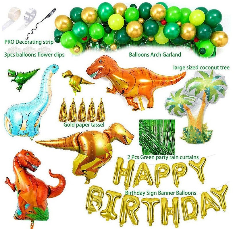 Dinosaur Happy Birthday Balloon Garland Kit (100 Pc)