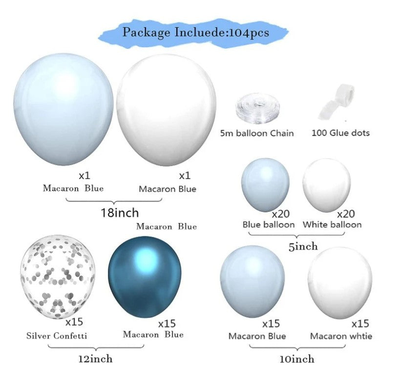 Blue Balloon Garland Kit (104 Pc)