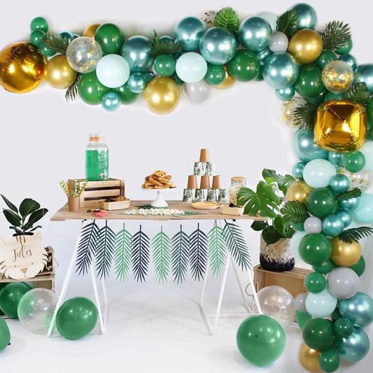Jungle Green & Gold Balloon Garland Kit (167 Pc)