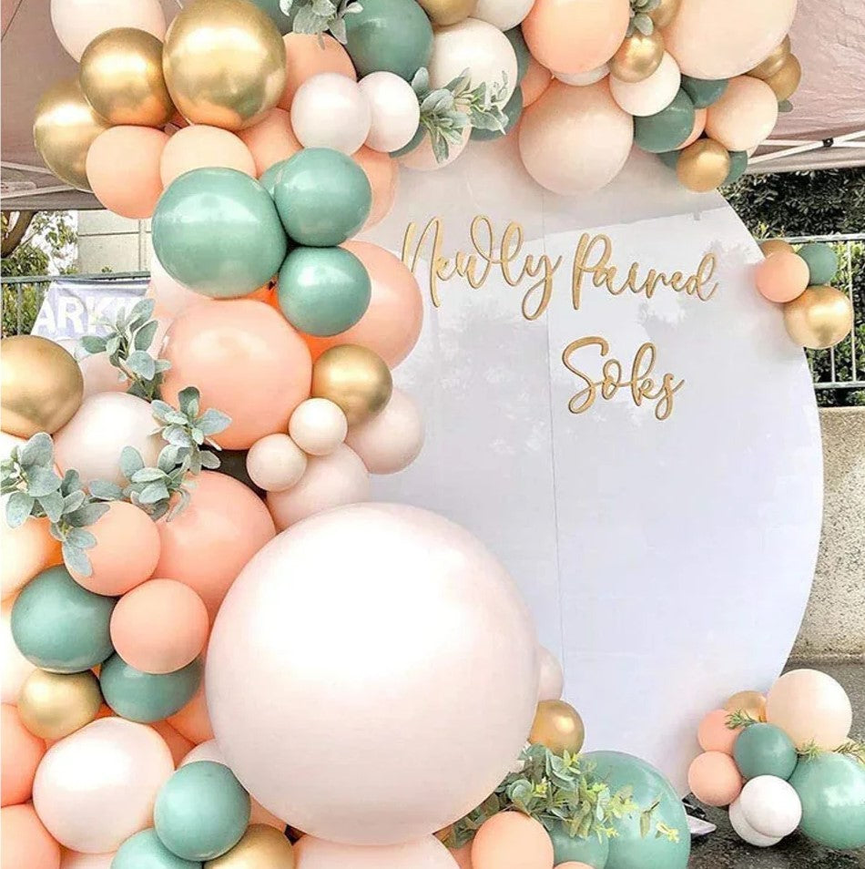 Sage Green, Peach & Blush Pink Balloon Garland Kit (126 Pc)