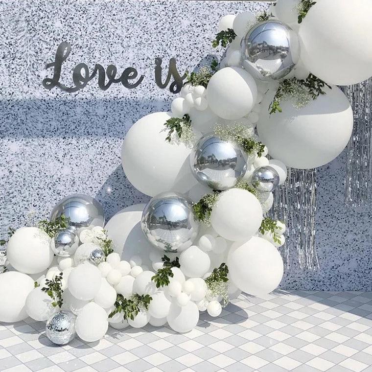 Silver & White Balloon Garland Kit (125 Pc)