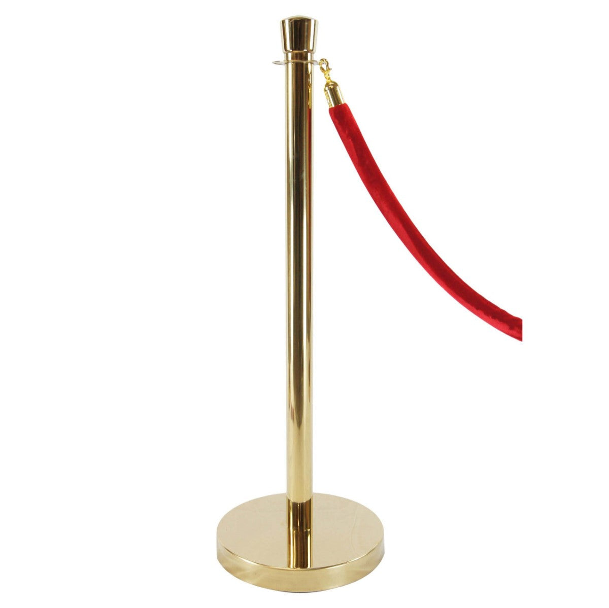 Gold Queue Stand - Red Velvet Rope – Delux Party Hire