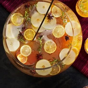 Glass Punch Bowl with 12 Cups