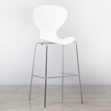 Stools White with Stainless Steel Legs