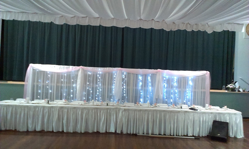 Bridal Backdrop - 2m high x 2m sections - with fairy lights
